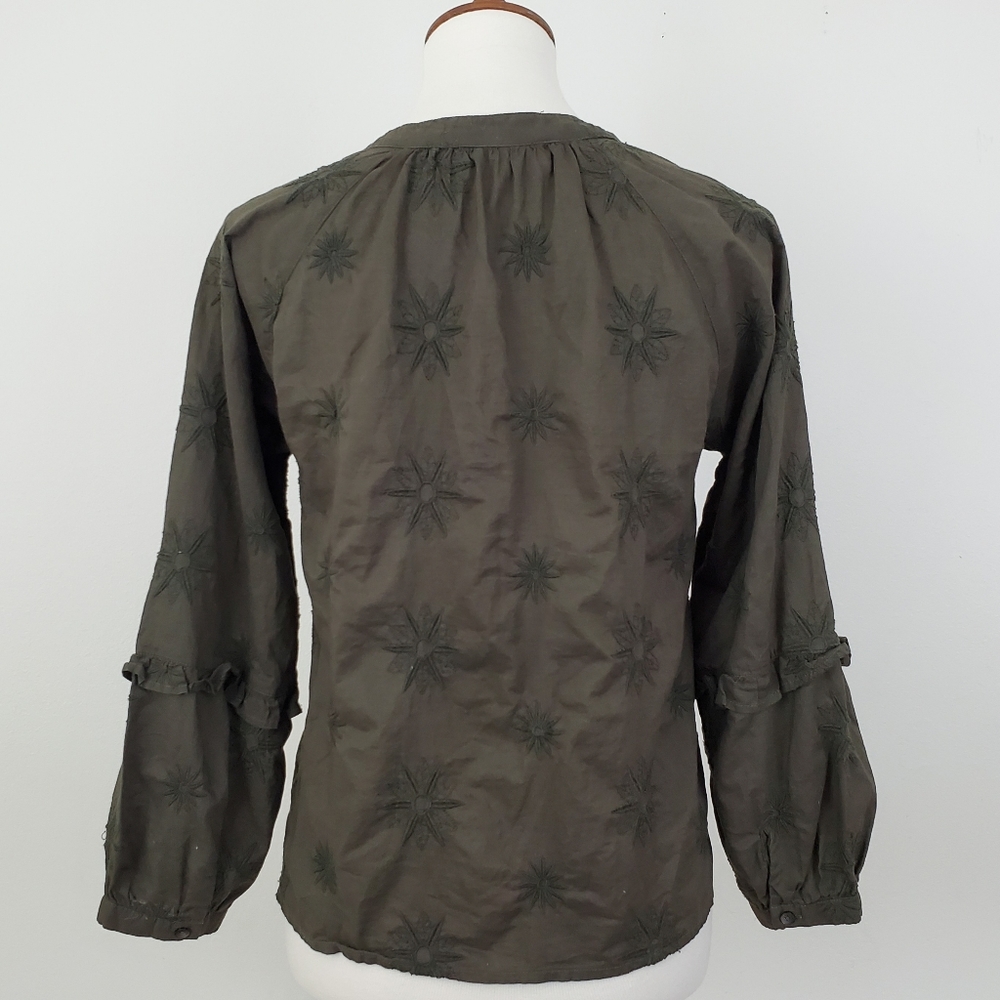 Madewell Embroidered Bubble Sleeve Sleeve Top - Picture 8 of 10